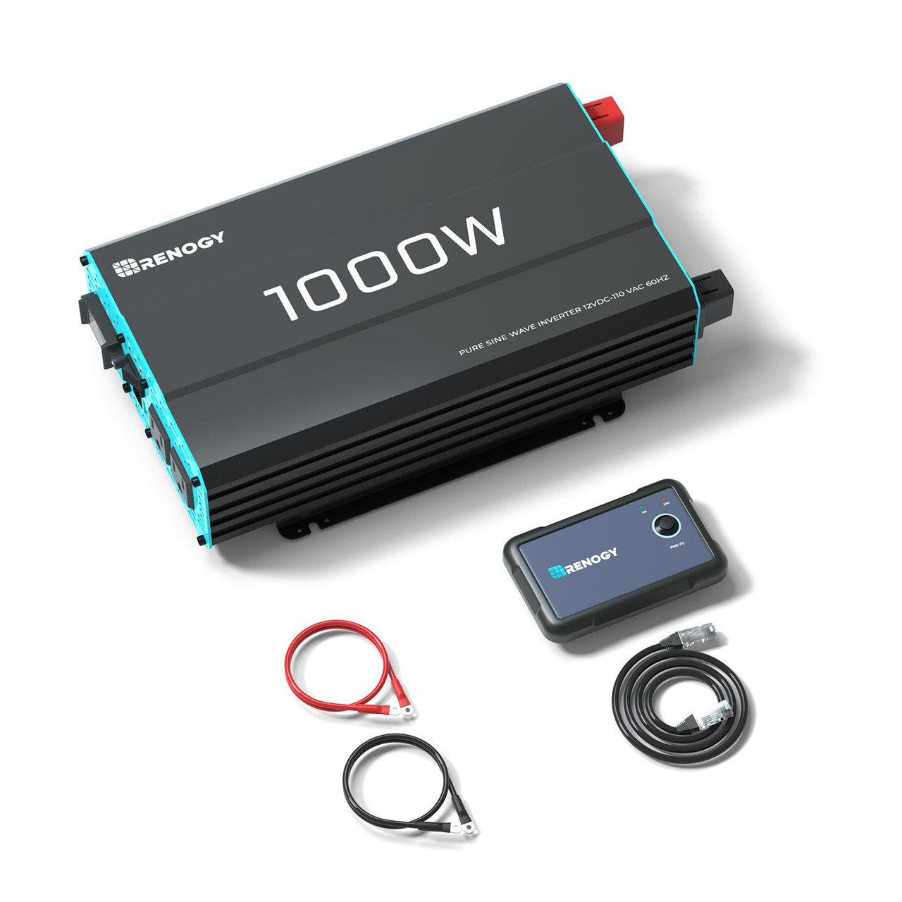 Renogy 1000W 12V Pure Sine Wave Inverter (New Edition), DC to AC Power Converter