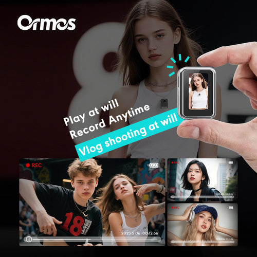 Ormos S131 Ultra-Light Mini Camera, 0.96 Inch Screen, Wearable Travel