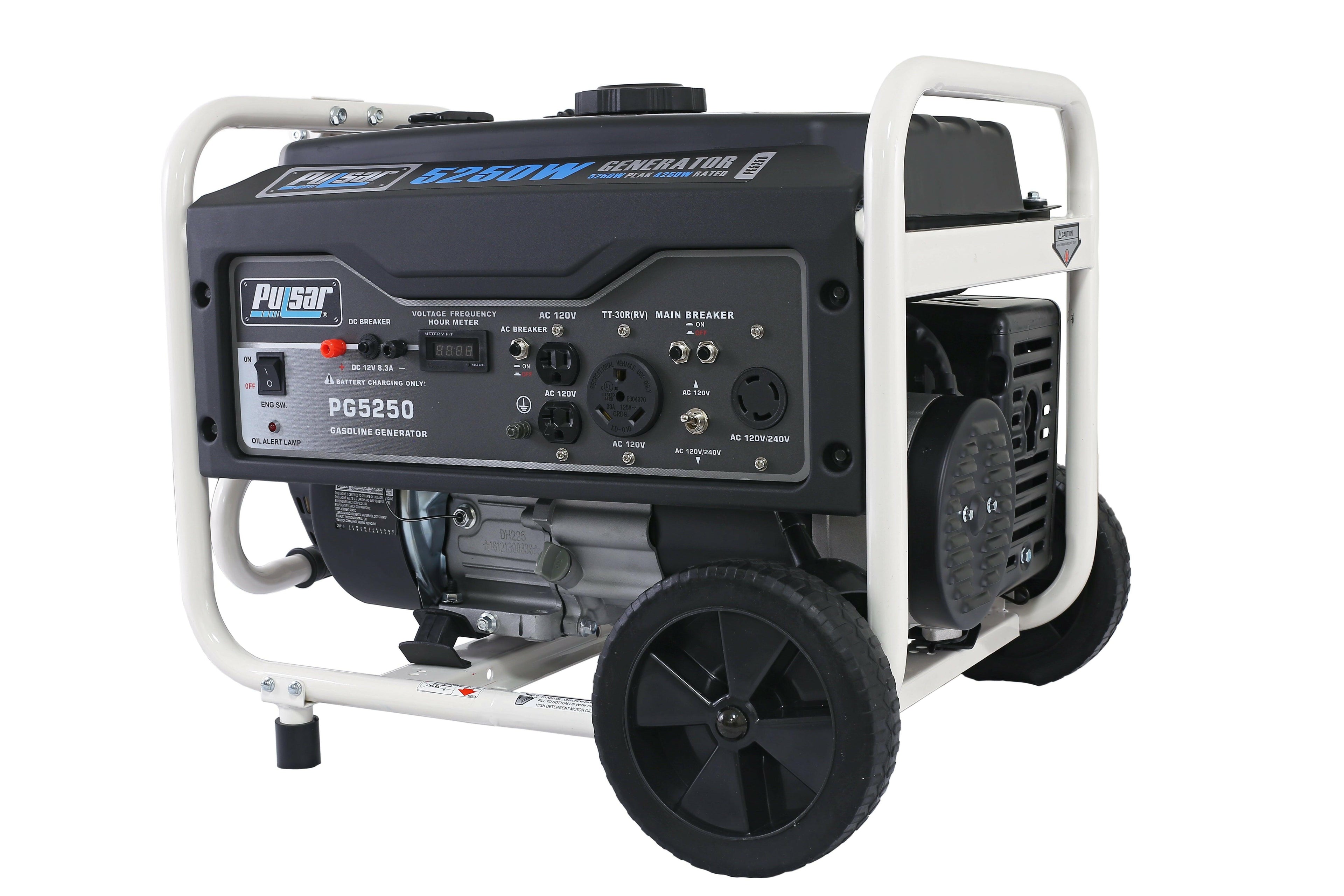 Pulsar PG5250 5250 Peak Watt Gas-Powered Portable Generator, 4250 Running Watts