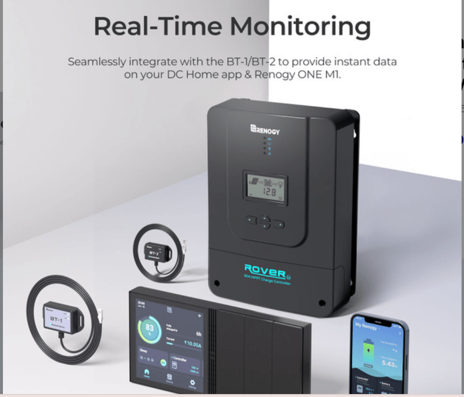 Renogy Rover 60A MPPT Solar Charge Controller for 12V/24V/36V/48V Systems with RS232 & RS485