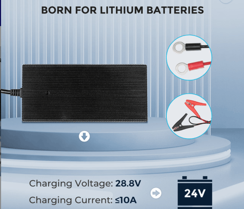 24V 10A AC to DC LFP Portable Battery Charger for Lithium Iron Phosphate Batteries