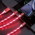 3 In 1 LED Fast Charging Cable Adapter For  Micro USB Type C Charger