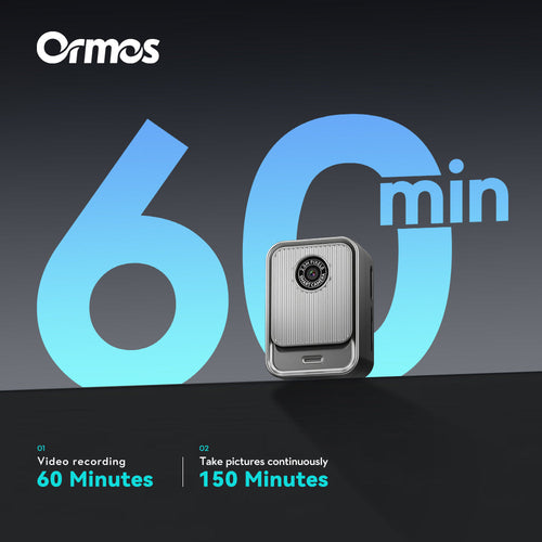 Ormos S131 Ultra-Light Mini Camera, 0.96 Inch Screen, Wearable Travel